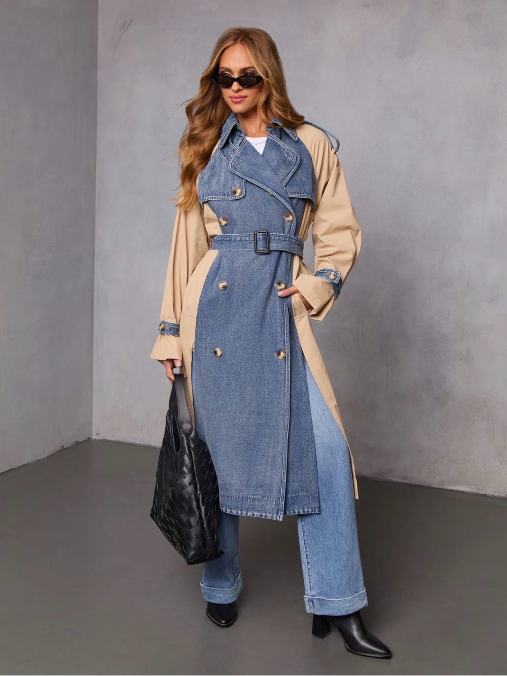 Vici denim & khaki Trench Coat
